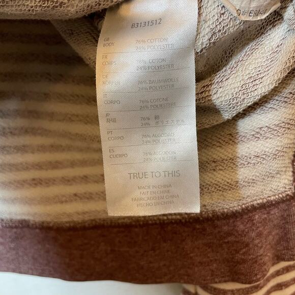 Volcom Striped French Terry Hoodie Medium Maroon Cream - Picture 5 of 6